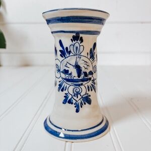 Vintage Delft Blue and White Candle Holder | Hand Painted